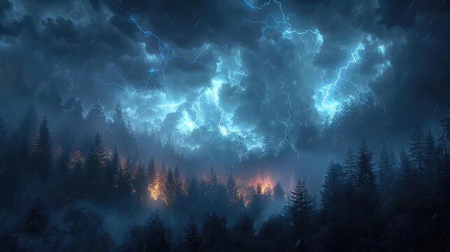 A dark and stormy night in the forest