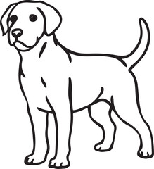 Obraz premium Dog coloring page illustration coloring page for kids, dog coloring book