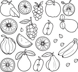 Exciting Fruit coloring page illustration coloring page for kids fruit coloring book