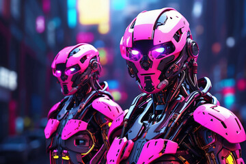 neon robot illustration