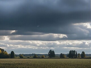 Fototapeta premium clouds over the field