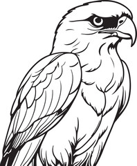 Obraz premium Eagle coloring page illustration Hand drawn coloring page for kids, dog coloring book