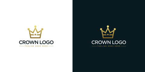 A minimalist and Luxury, elegance crown logo design