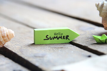 Hello summer creative concept. Background for relax season.