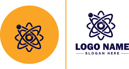 atom icon Particle Molecule Elementary particle flat logo sign symbol editable vector