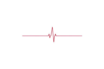 ECG pulse line on white/transparent background