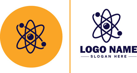 atom icon Particle Molecule Elementary particle flat logo sign symbol editable vector