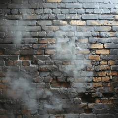 Brick Wall Emitting Smoke