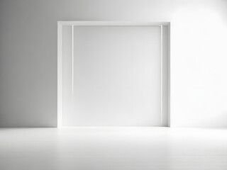A white room with a white door and a white wall
