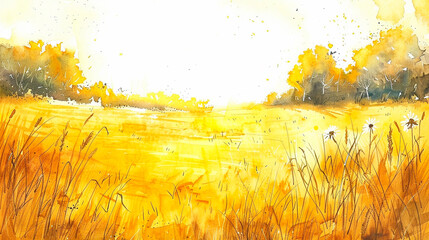 autumn field and a watercolor background.
