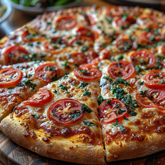 Close Up of a Pizza on a Table