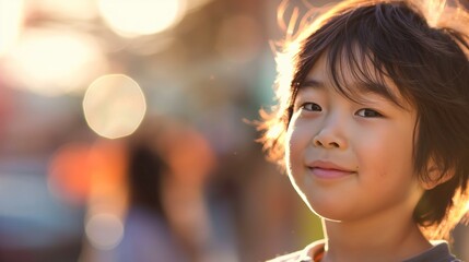 Fototapeta premium Smiling child looking at camera