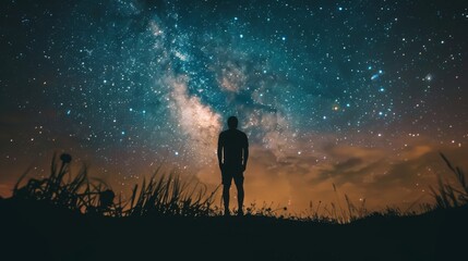 “Tower Silhouette Against Starry Night: Cosmic Significance and Magnitude”