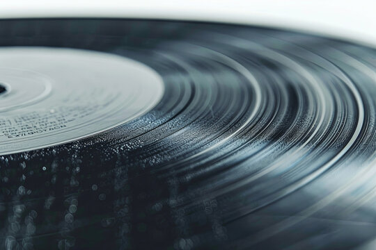 Black vinyl record isolated on white background