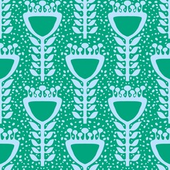 Simple floral seamless pattern with flowers for fabrics and cards and linens