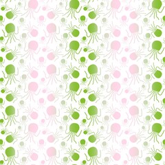 Cartoon sea animals seamless jellyfish pattern for summer print and fabrics