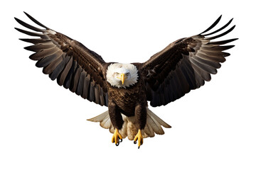 Obraz premium Bald Eagle in Flight on Transparent Background