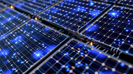 Detailed Shots of Solar Cells and Panels Showcasing Photovoltaic Technology