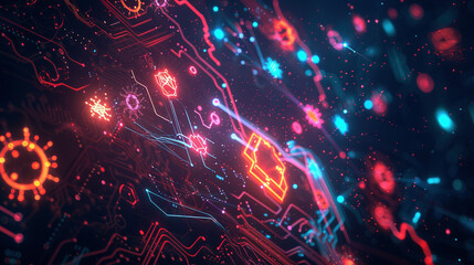 Obraz premium Digital Threats Conceptual Art