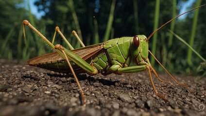 Bush crickets close view 