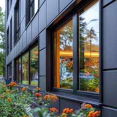 Aluminium windows design black frame 