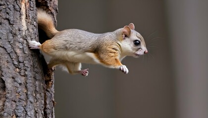 A Flying Squirrel With Its Tail Acting As A Rudder