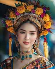 beautiful woman in ceremonial costume