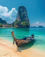 Traditional boat in the beach of Thailand