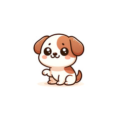 cute cartoon dog on white background