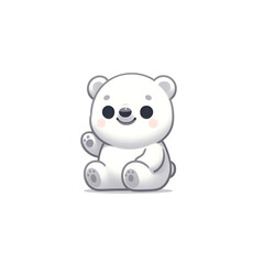 polar bear cartoon cute on white background