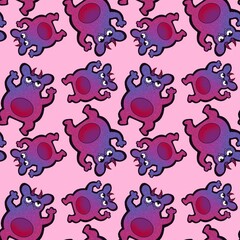 Halloween cartoon monsters seamless bears pattern for wrapping paper and fabrics and kids clothes print and festive
