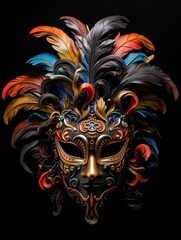 A beautiful Venetian mask with its feathers 