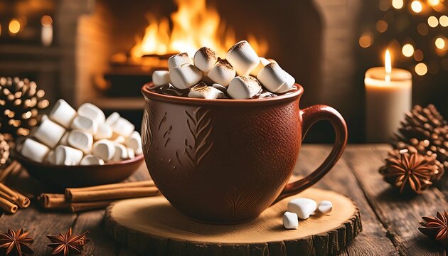 CANECA DE CHJOCOLATE QUENTE COM MASHMELLOW
