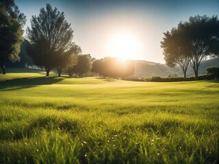 Obraz premium sunset over the field