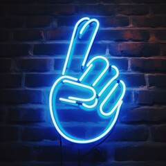 Neon hand sign.
