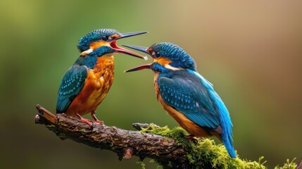 Obraz premium Kingfishers are a family, the Alcedinidae, of small to medium-sized