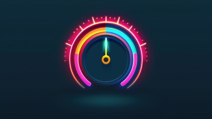 speed meter neon icon. Elements of auto workshop set. Simple icon for websites