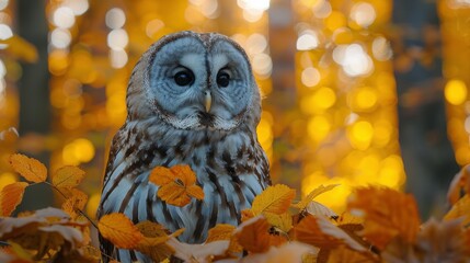Close Up of Owl With Orange Eyes