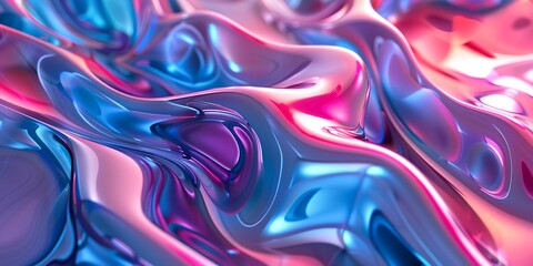 colorful abstract background with waves of iridescent liquid