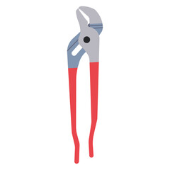 Tongue and Groove Pliers Tool for Plumbing, Construction, and Industrial Maintenance, Vector Flat Illustration Design
