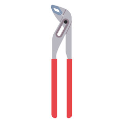 Slip Joint Pliers Tool for Plumbing, Construction, and Industrial Maintenance, Vector Flat Illustration Design