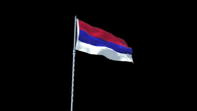 Republic of Srpska flag Waving Realistic With Sky with Alpha Channel