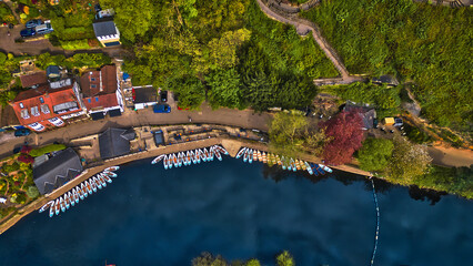 Lakeside Aerial View with Boats in Knaresborough, Yorkshire