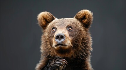 Cute Bear Thinking And Confused . Generative Ai