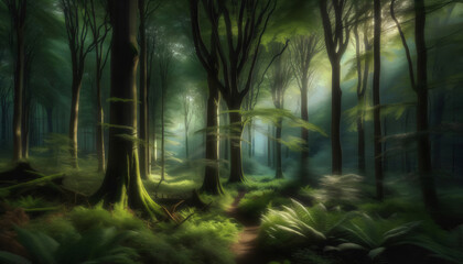 An image of a beautiful magic forest nandscape