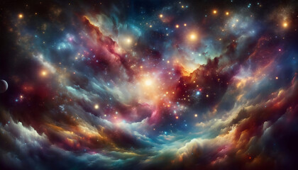 Naklejka premium An abstract background of fictional space pattens