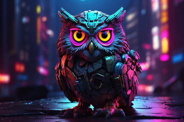 Cyberpunk owl