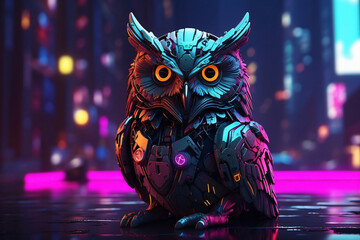 Cyberpunk owl