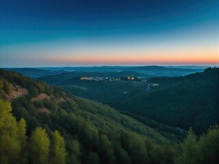 Naklejka premium sunset over the mountains