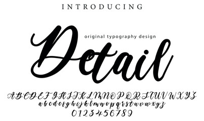 Detail Font Stylish brush painted an uppercase vector letters, alphabet, typeface